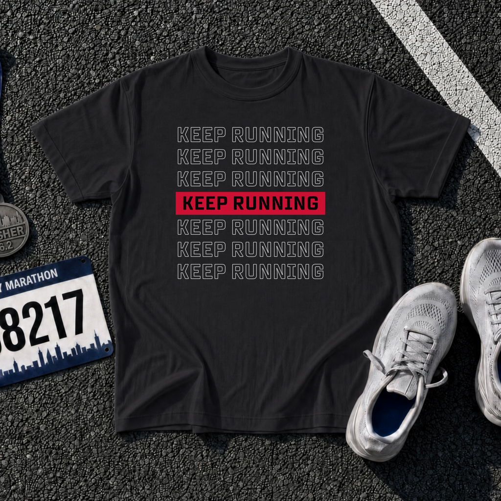 Keep Running Red Block T-Shirt