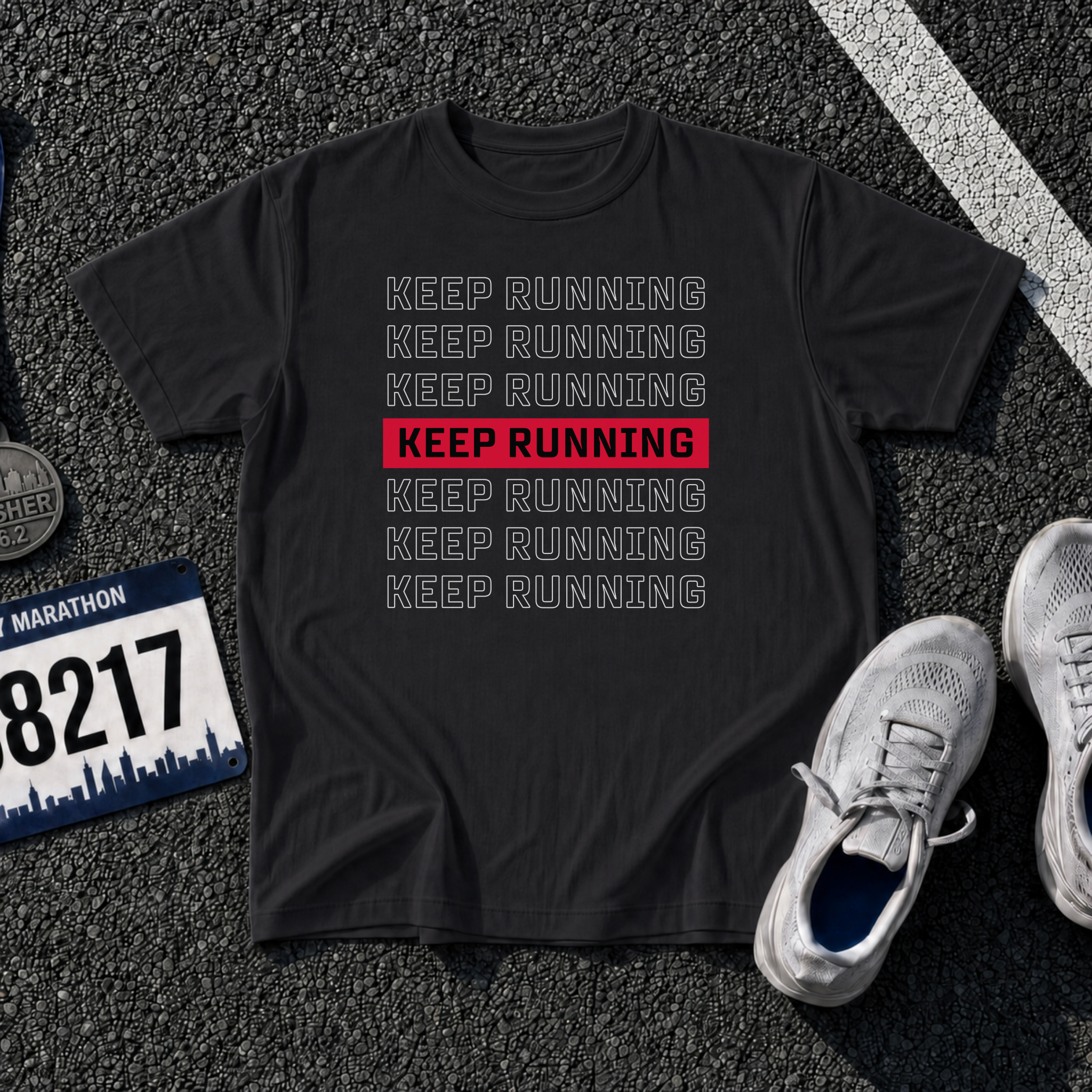 Keep Running Red Block T-Shirt