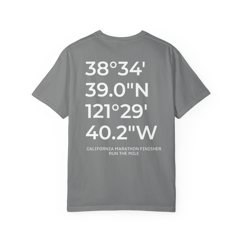 California Intl CIM Marathon Finish Line Coordinates T-Shirt