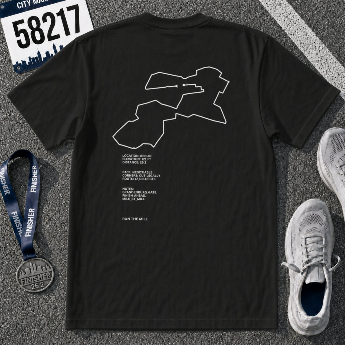 Berlin Marathon Running Shirt – 26.2 Route T-Shirt