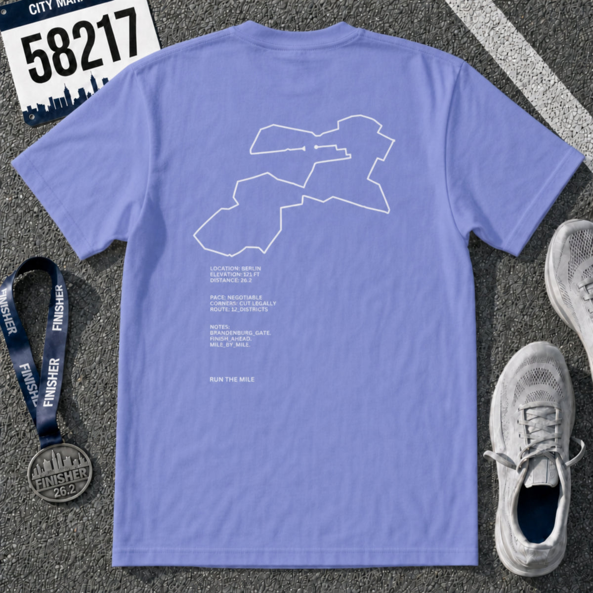 Berlin Marathon Running Shirt – 26.2 Route T-Shirt
