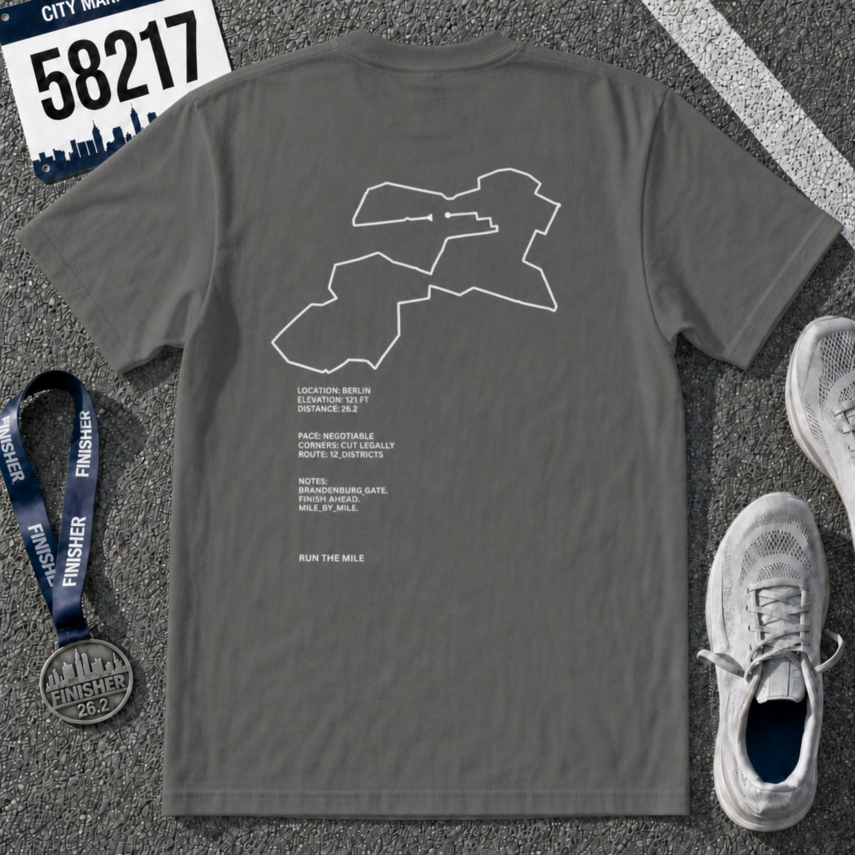 Berlin Marathon Running Shirt – 26.2 Route T-Shirt