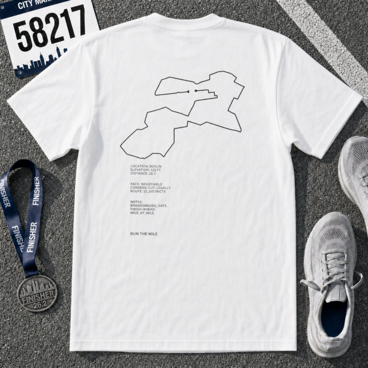 Berlin Marathon Running Shirt – 26.2 Route T-Shirt