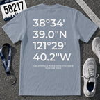 California Intl CIM Marathon Finish Line Coordinates T-Shirt