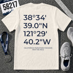 California Intl CIM Marathon Finish Line Coordinates T-Shirt