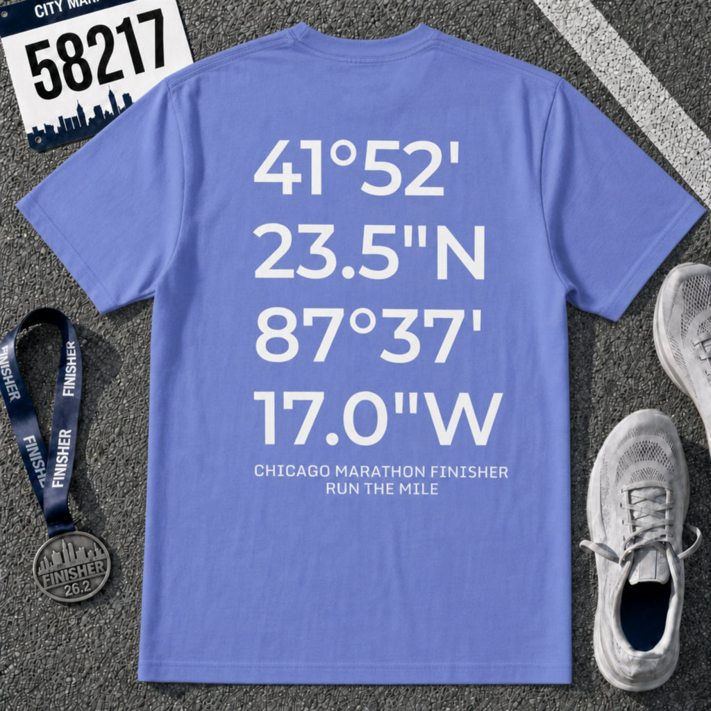 Chicago Marathon Finish Line Coordinates T-Shirt
