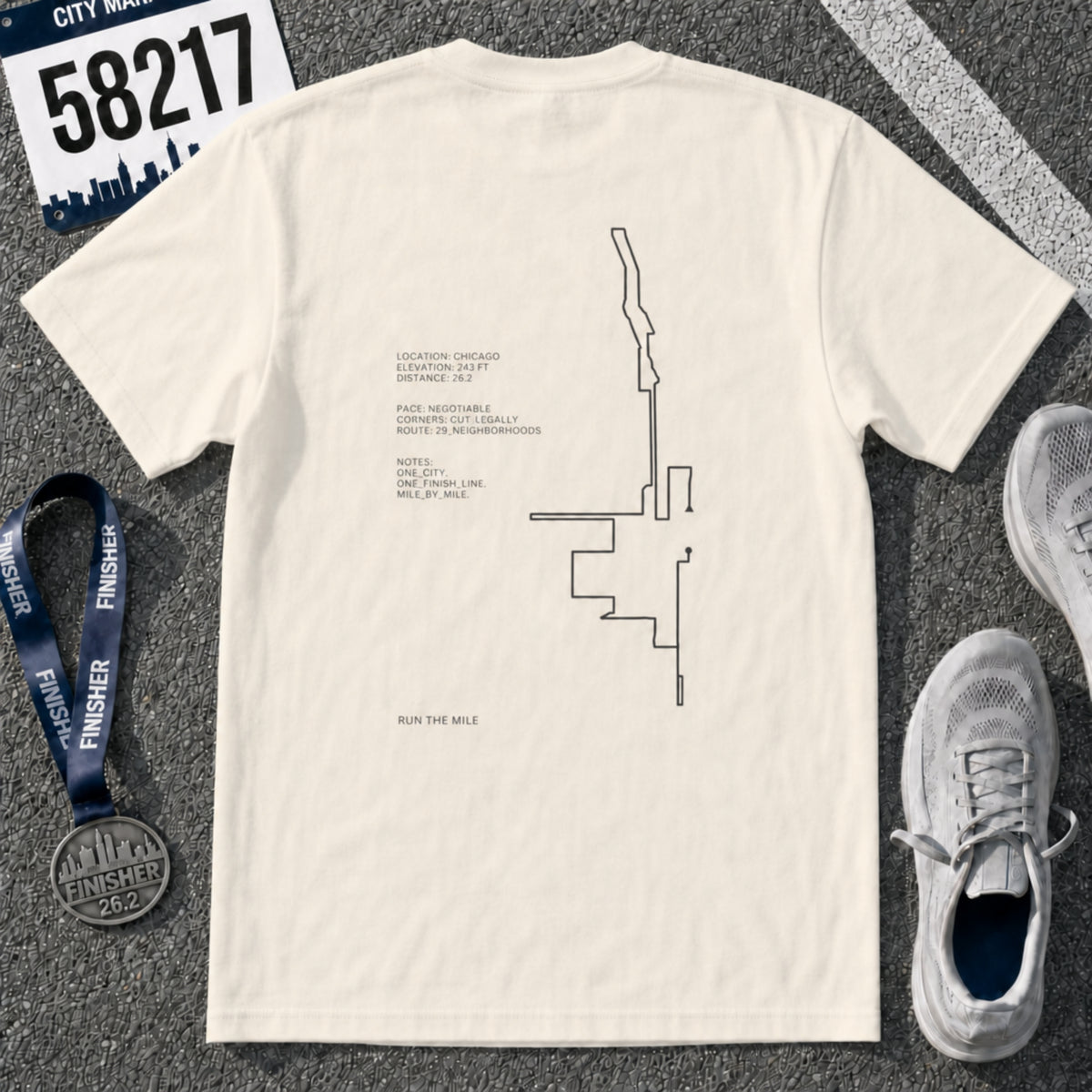 Chicago Marathon Running Shirt – 26.2 Route T-Shirt