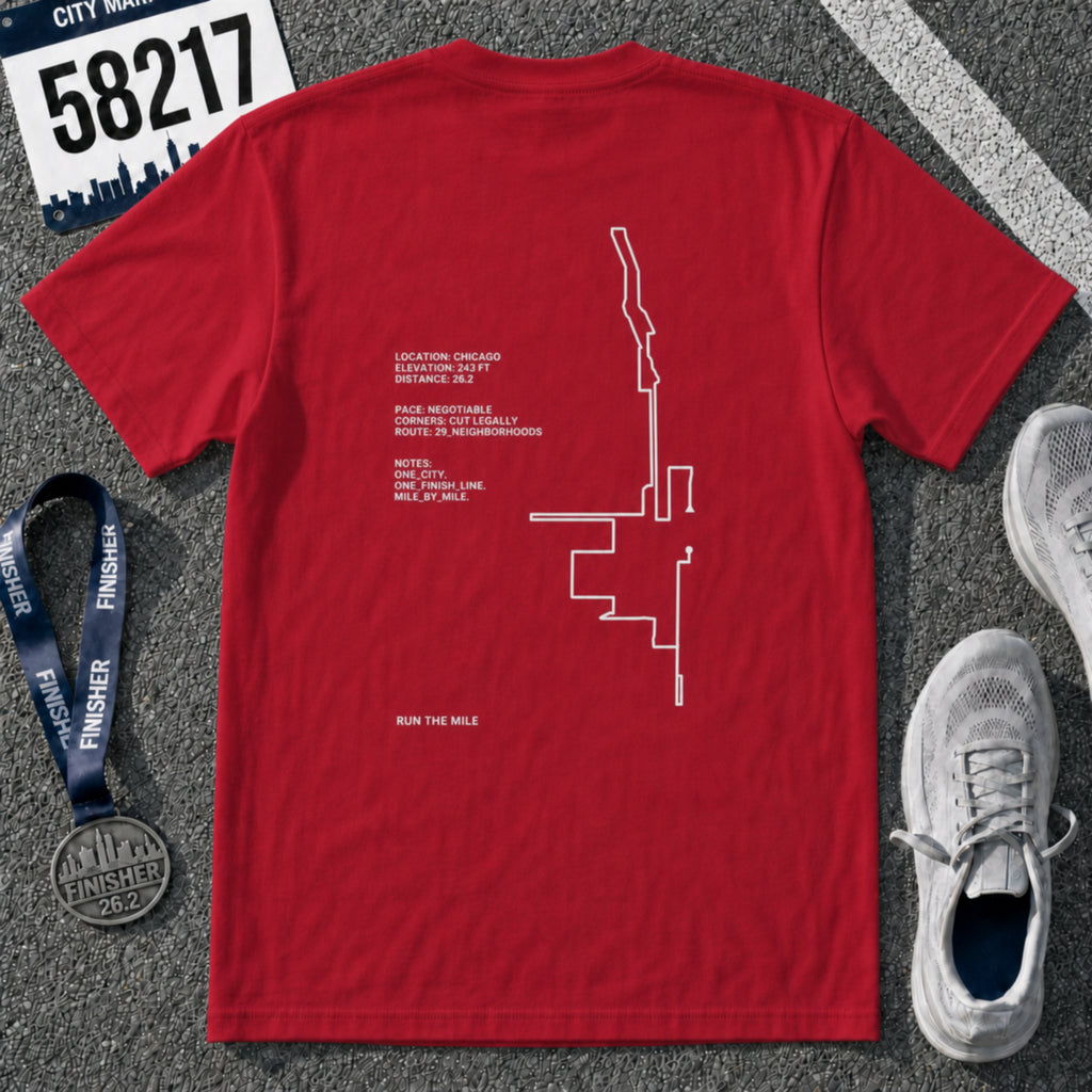 Chicago Marathon Running Shirt – 26.2 Route T-Shirt