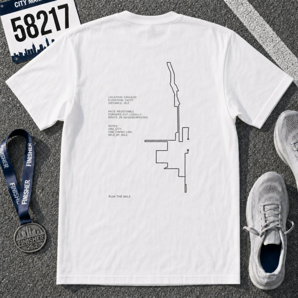 Chicago Marathon Running Shirt – 26.2 Route T-Shirt