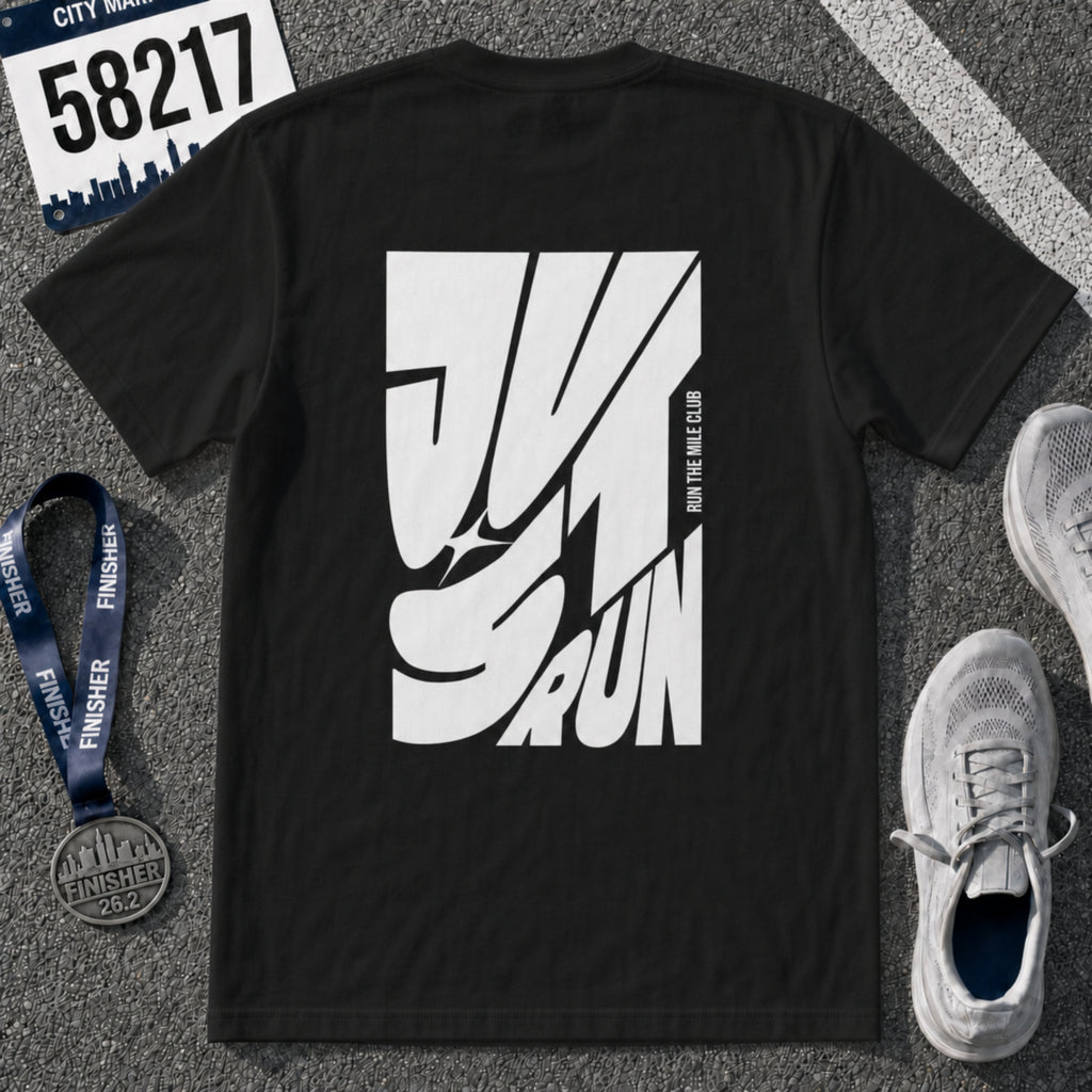 Just Run Wavy Back Graphic T-Shirt