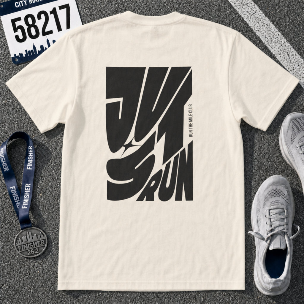 Just Run Wavy Back Graphic T-Shirt