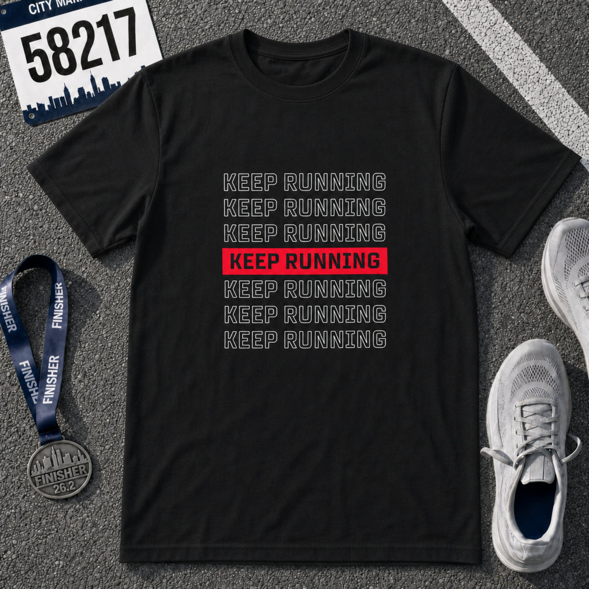 Keep Running Red Block T-Shirt