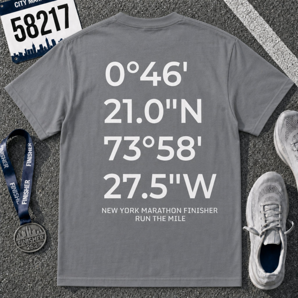 New York Marathon Finish Line Coordinates T-Shirt
